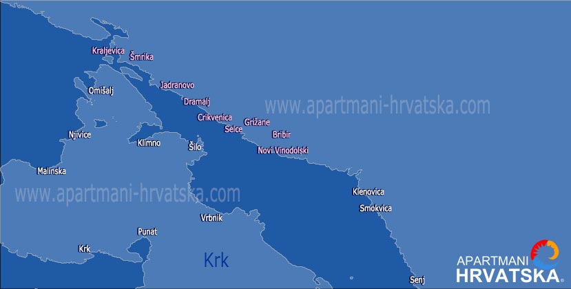 Apartmani Hrvatska - pretraga apartmana po karti za mjesto Smokvicu i crikveničko - vinodolsku rivijeru