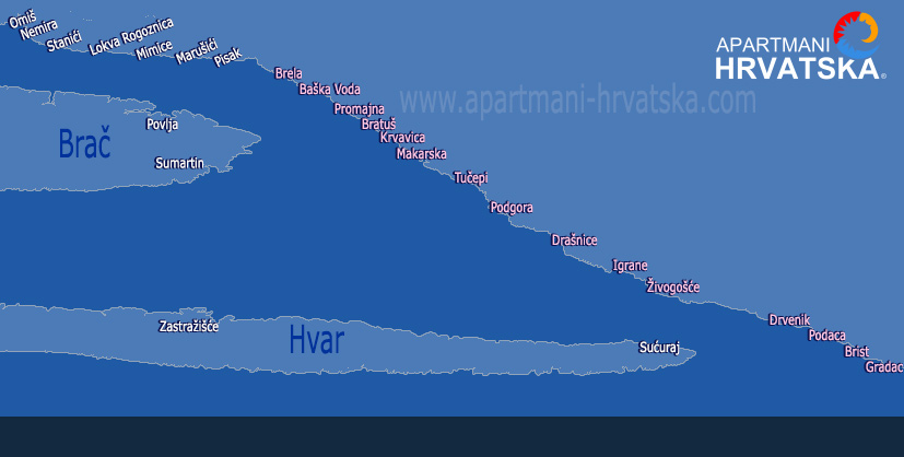 www.apartmani-hrvatska.com - pretraga po karti apartmani , privatni smještaj Makarska rivijera