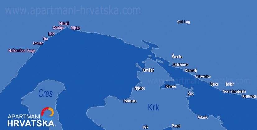 Apartmani Hrvatska - pretraga apartmana po karti za mjesto Ičići - rivijera opatija